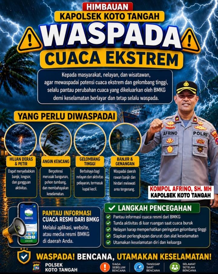 Himbauan Kompol Afrino Chaniago terkait cuaca Ektrem