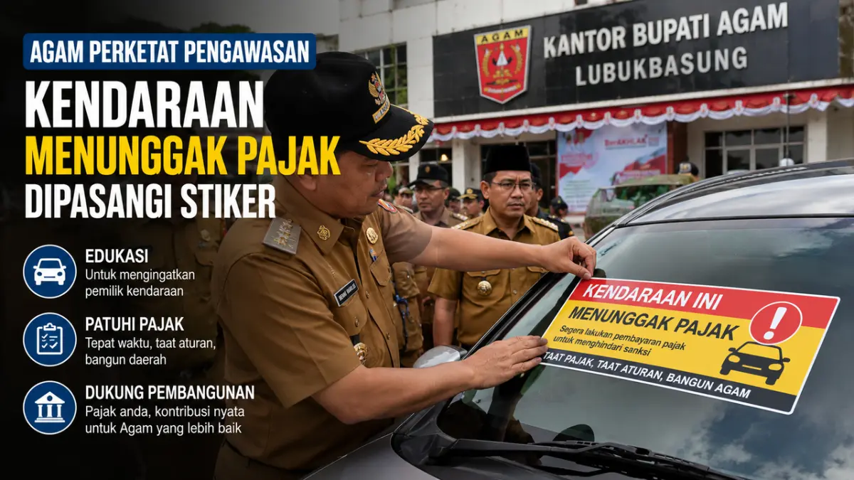 Bupati Agam Ingatkan ASN Taat Pajak, Kendaraan Menunggak Dipasangi Stiker