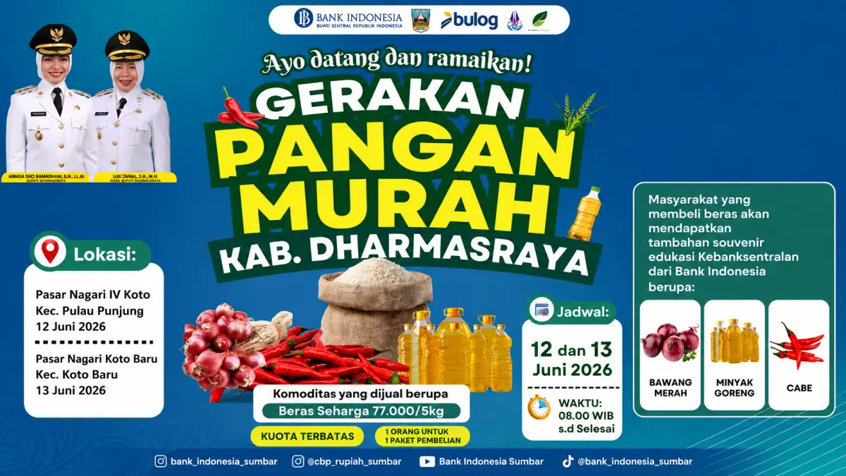 TPID Dharmasraya Siapkan Pangan Murah Dua Hari, Warga Bisa Beli Beras Bersubsidi