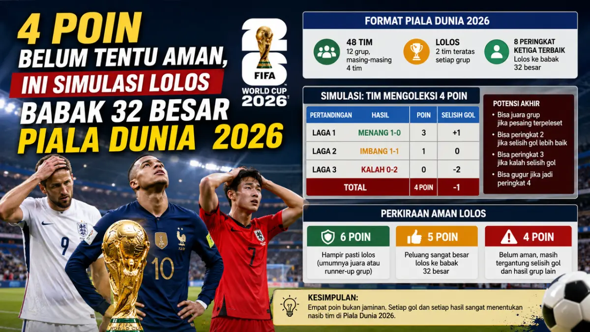 Format Baru Piala Dunia 2026, Tim dengan 4 Poin Masih Bisa Tersingkir