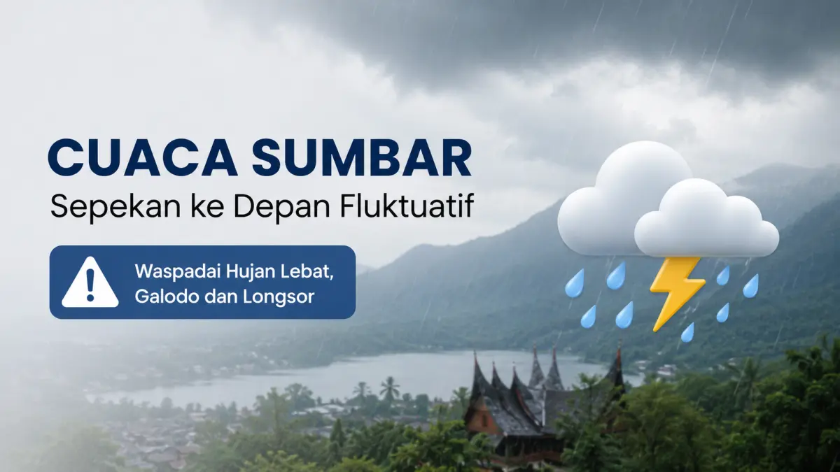 BMKG Ingatkan Potensi Hujan Lebat di Sumbar, Wisatawan Diminta Waspada