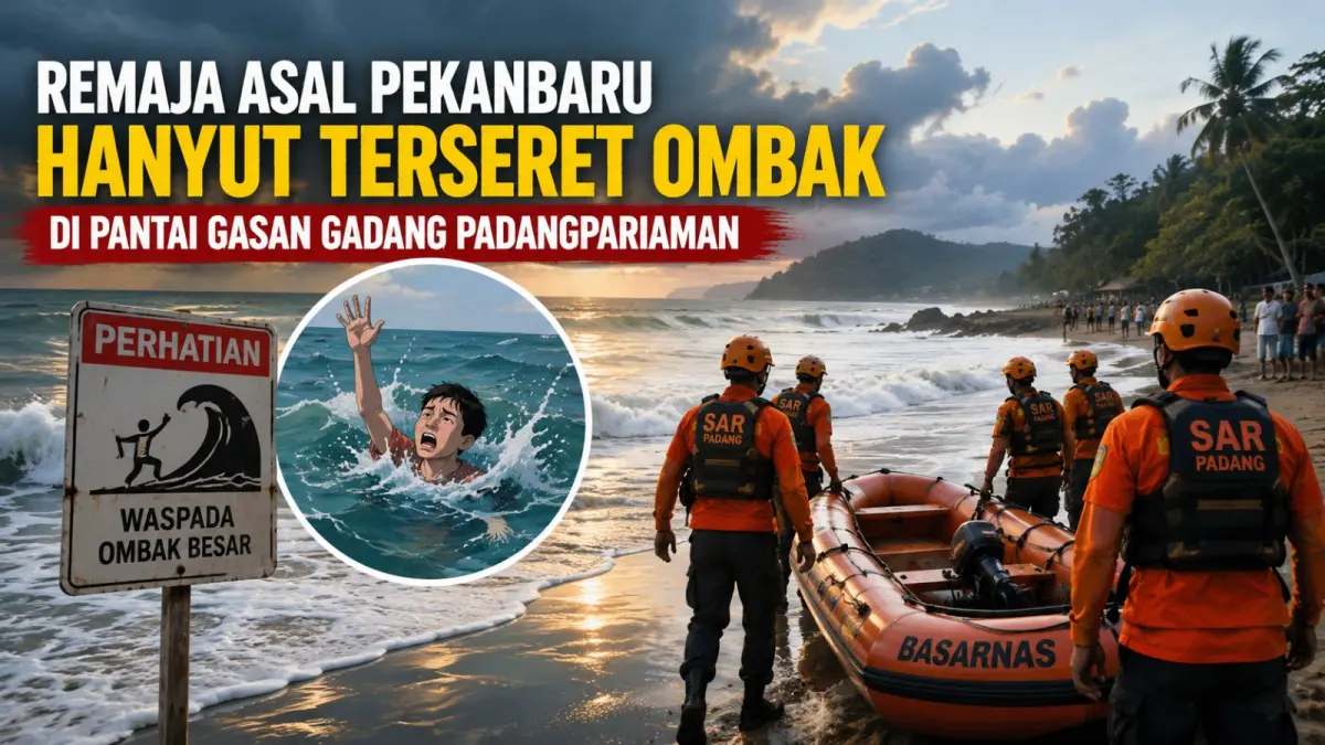 Pantai Gasan Gadang Padangpariaman Telan Korban, Remaja Asal Pekanbaru Masih Dicari Tim SAR