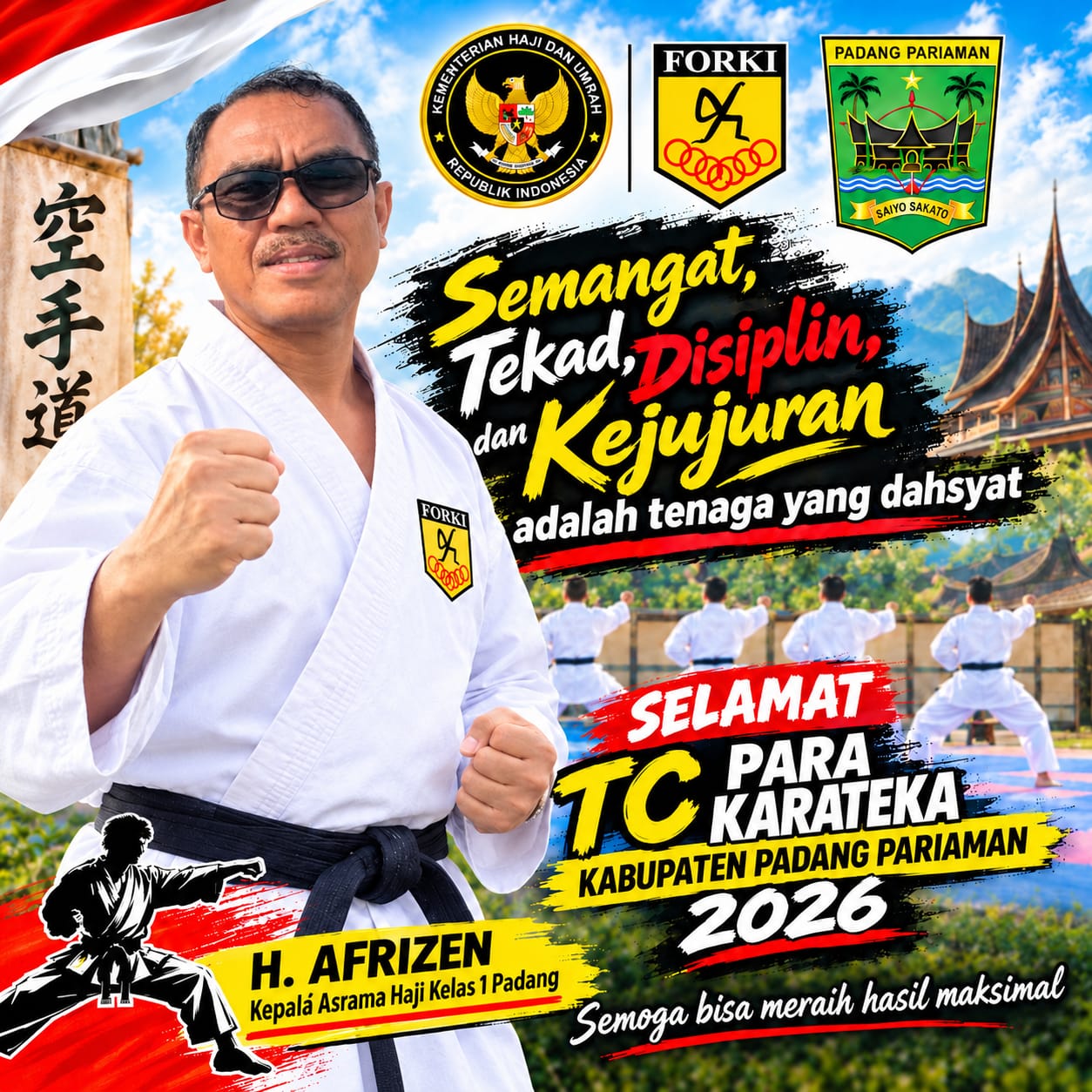 Jelang Porprov Sumbar XVI, Pembina Forki Padang Pariaman Suntik Motivasi Atlet